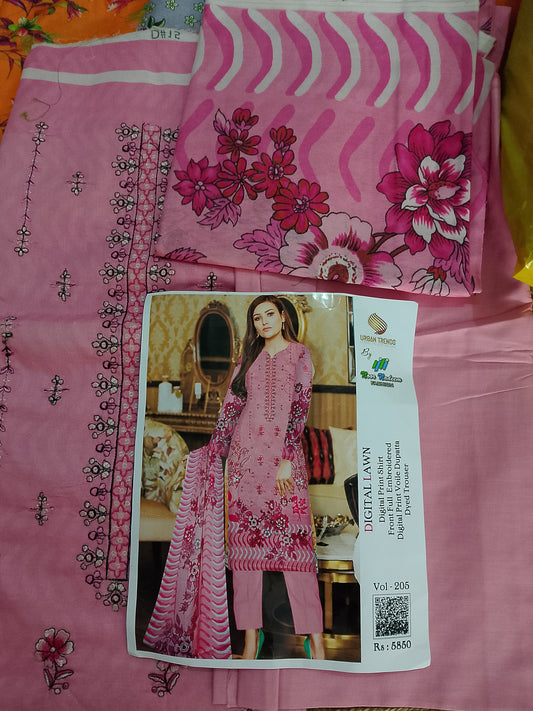 Digital printed lawn 3pc