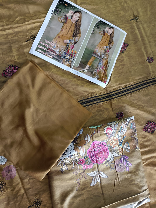 Digital printed linen 3pc