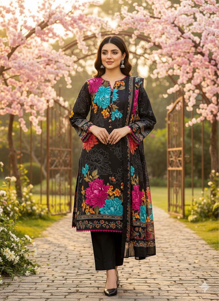 Lillen, khaddar 3pc unstiched